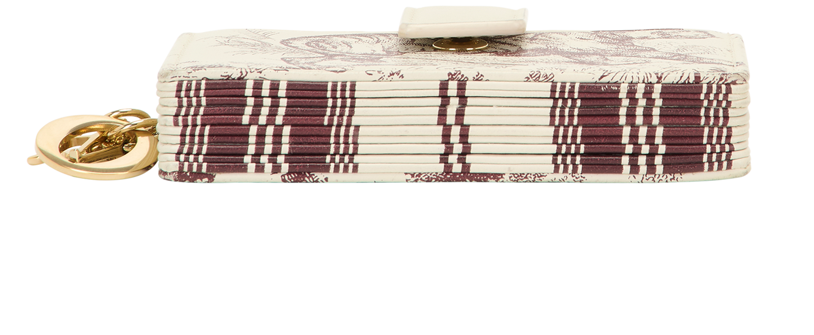 Christian Dior Toile De Jouy Card Wallet, &pound;220, Accessories, Burgundy/White, Leather, Top view